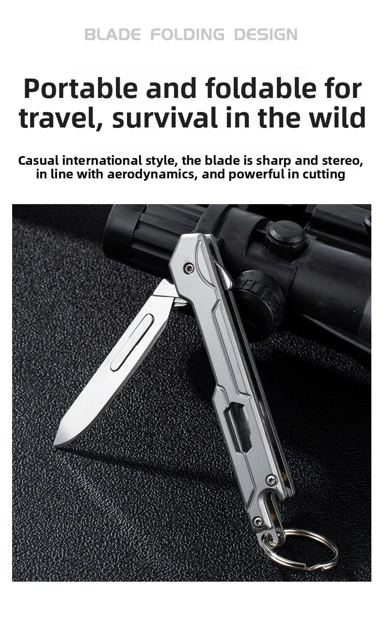 Outdoor Small Tool, All Steel Handle, Manual Knife, Unboxing and Paper Cutting Knife, Titanium Alloy Folding Knife, Cutting Tool