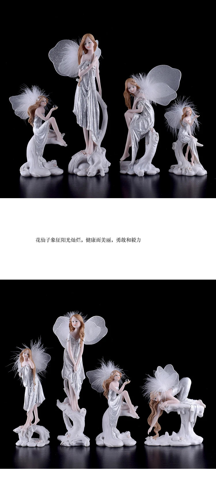 Fairy Beauty Angel Ornaments Resin Doll Cute Girl Wedding Gift Decorative Home Accessories Things For Room Decoration