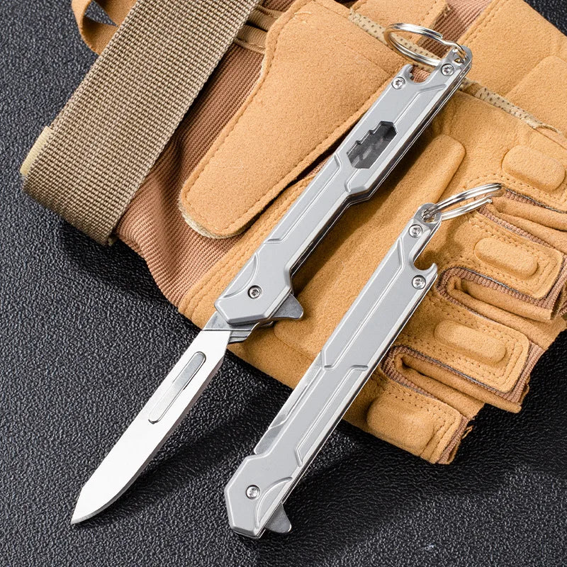 Outdoor Small Tool, All Steel Handle, Manual Knife, Unboxing and Paper Cutting Knife, Titanium Alloy Folding Knife, Cutting Tool