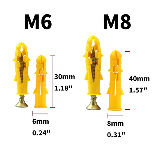 Drywall Anchor & Screw Assortment Kit - M6 & M8 Galvanized Screws