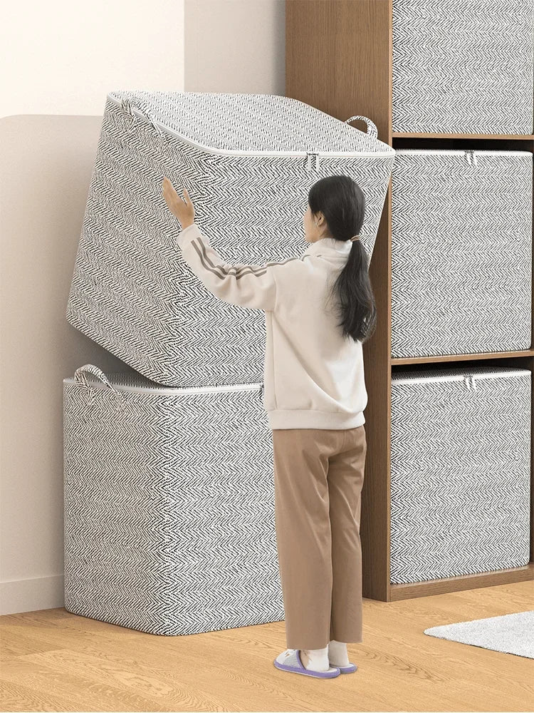 Stereoscopic Storage Boxes Household Storage Boxes With Windows Organizing Boxes Fabric Foldable Large Capacity Closet Storage