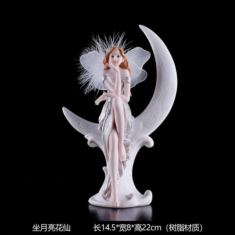 Fairy Beauty Angel Ornaments Resin Doll Cute Girl Wedding Gift Decorative Home Accessories Things For Room Decoration