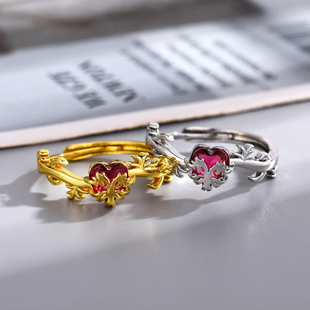 Eraklyon Heart Ring For Women Fashion Wedding Party jewelry Accessories Fairy Inspired Gold Plated Adjustable Rings Gift For Her