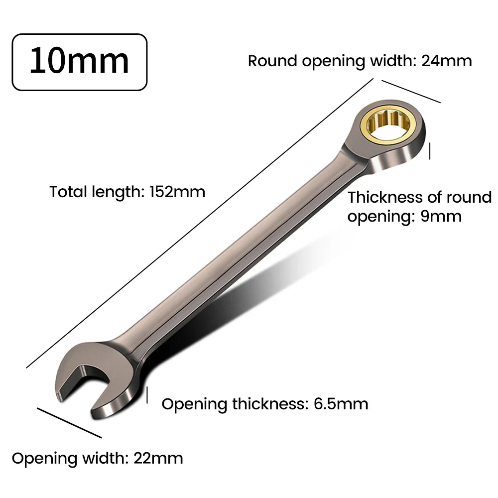 Universal Torx Wrench Adjustable Torque 7-12mm Ratchet Spanner Two-way Fast Plum Ratchet for Bicycle Motorcycle Car Repail Tool