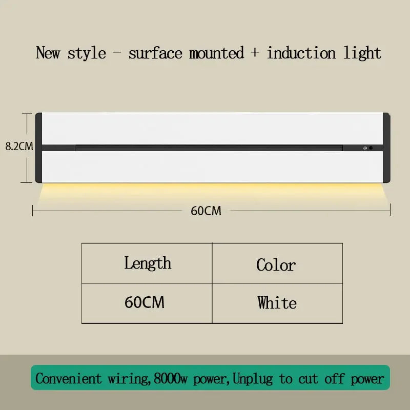 EU US Universal Home Room Movable Power Rail Sliding Track Socket With LED Human Body Induction Light Desktop Mobile Socket