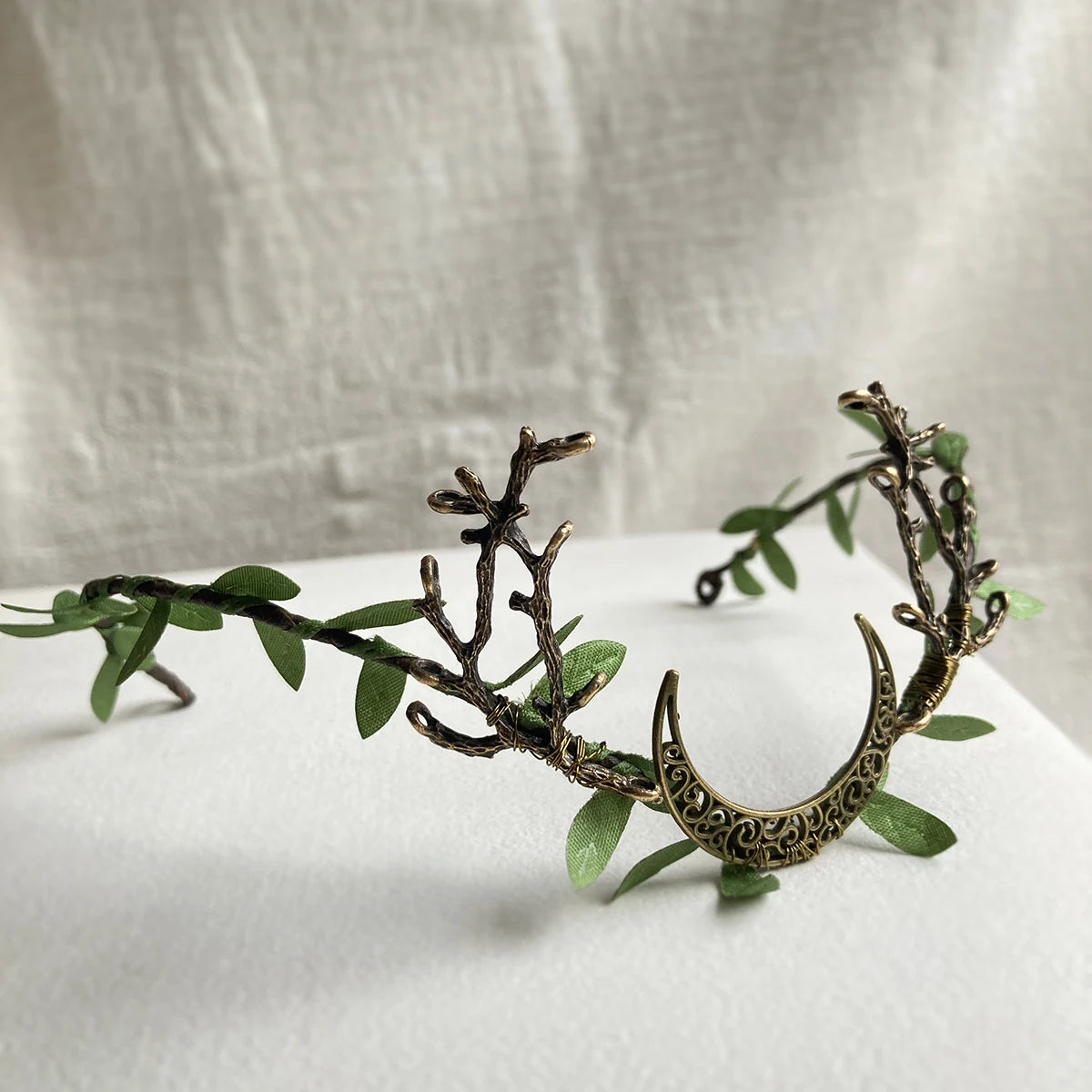 Fairy Crown Elf Tiara Crown For Women Wedding Tiara Bride Flower Girl Crown Fairy Costume Circlet Floral Hair Wreath Renaissance