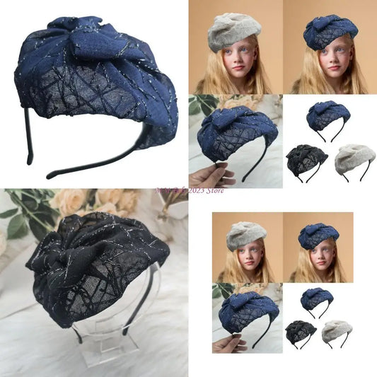 49ME Fashion Bowknot Fascinator Hat Luxurious Bows Headband With Headpiece Hair Decoration for Women and Girls