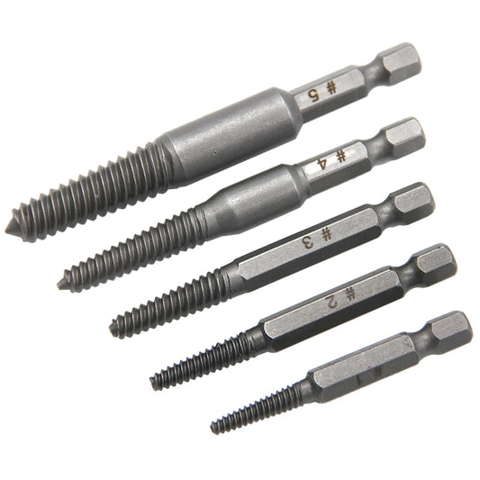 5pc Hex Handle Broken Head Screw Removal Tool 60mm Black Electric Hex Screw Removal Tool Set Cover Manual Screwdriver