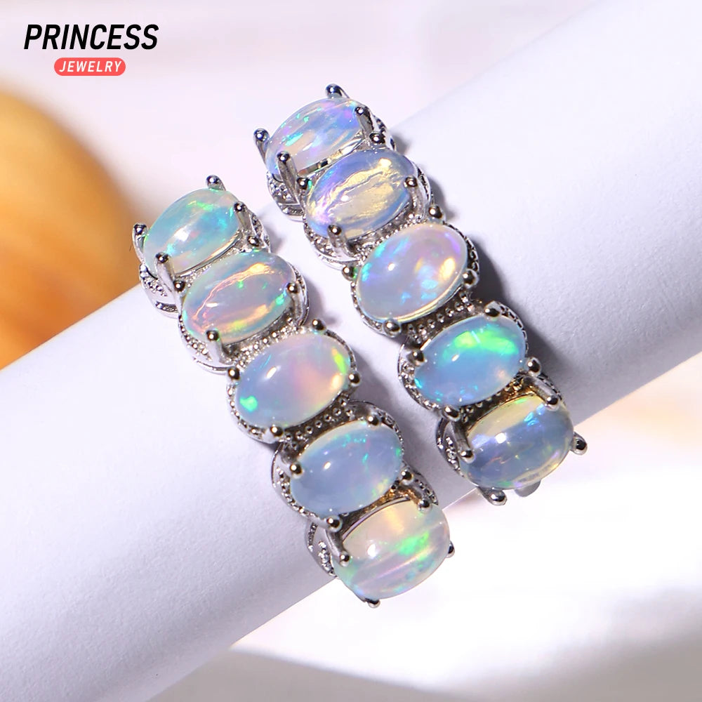 Luxury Opal Oval 925 Silver Finger Ring,