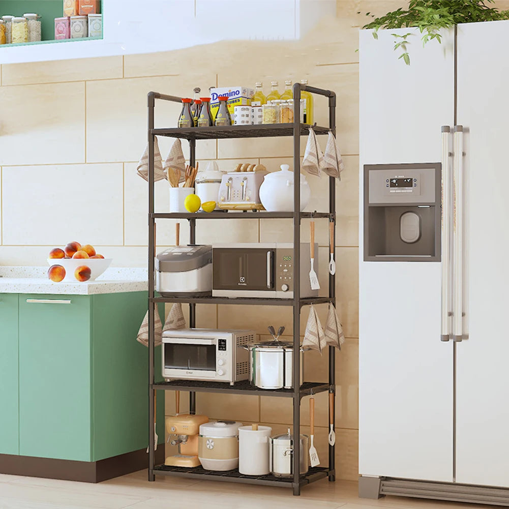 5 Tier Storage Shelf 66 Lbs Capacity Storage Shelves Adjustable Standing Shelf for Kitchen Pantry Closet Bathroom Laundry Garage