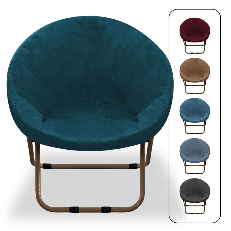 Round Saucer Chair Cover Elastic Velvet Chair Cover Moon Sauce Chair Protector Covers Seat Slipcovers Camping Chair Covers
