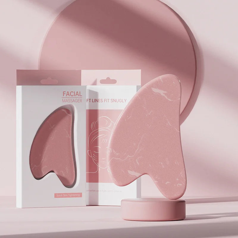 Face And Neck Massager Roller and Guasha Board Resin Non-rose Crystal Jade Roller Beauty Double-ended Massage Skincare Tools