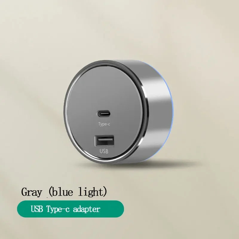 EU US Universal Home Room Movable Power Rail Sliding Track Socket With LED Human Body Induction Light Desktop Mobile Socket