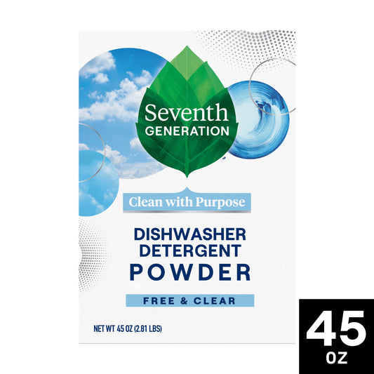 Dishwasher Detergent Powder, Free & Clear, 45 Oz