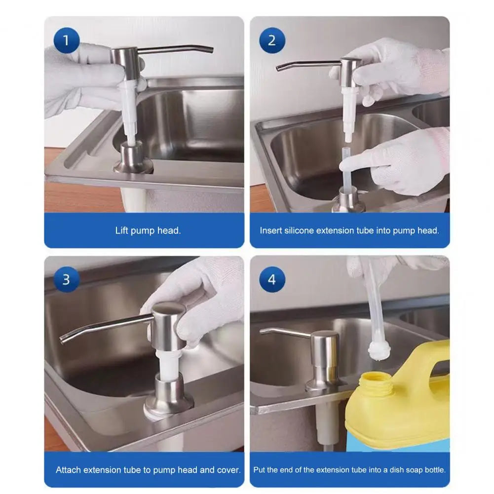 350ml/500ml Convenient Hand Soap Dispenser Stainless Steel Countertop Soap Pump Versatile Dish Soap Dispenser For Kitchen Sink