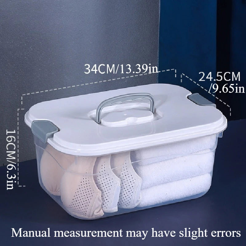 [Clear Plastic Storage Box] with Snap-Lock Lid | Square Organizer for Home,Toys,Snacks,Clothes & Bedding|Multi-Purpose Container