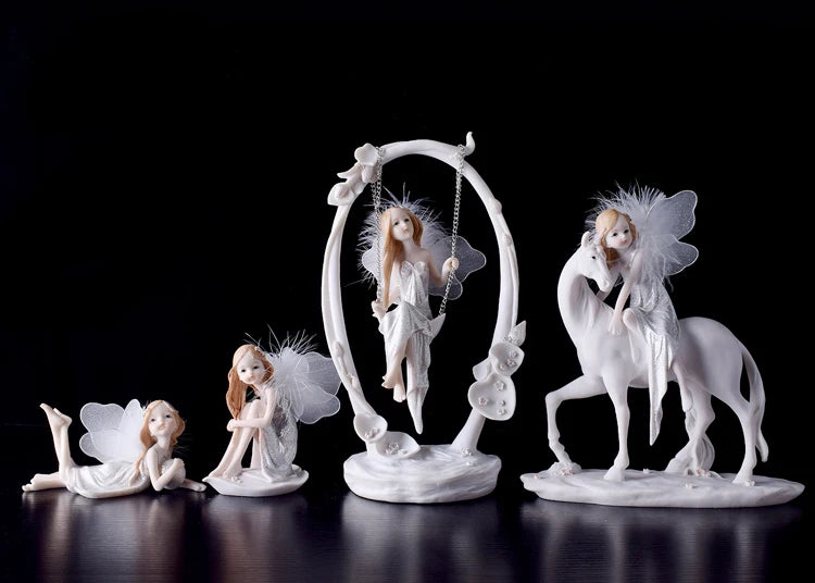Fairy Beauty Angel Ornaments Resin Doll Cute Girl Wedding Gift Decorative Home Accessories Things For Room Decoration