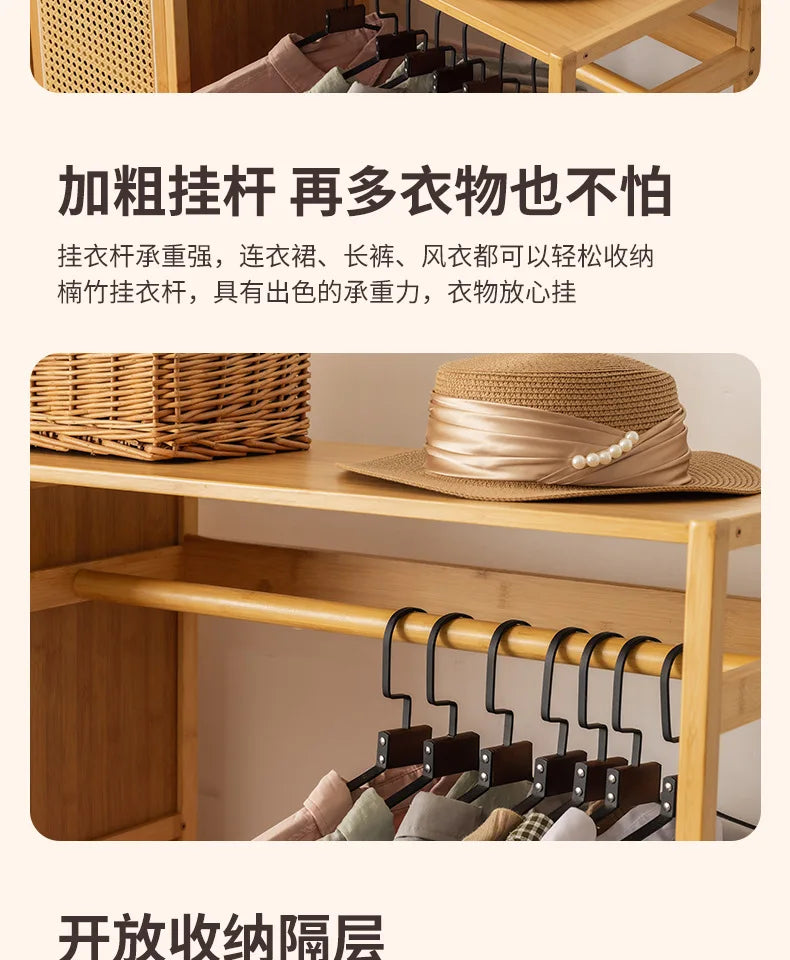 Display Wardrobe Single Sliding Door Wardrobe Closet Clothes Storage Cabinet Bedroom Room Set Wooden Locker Coat Household Items