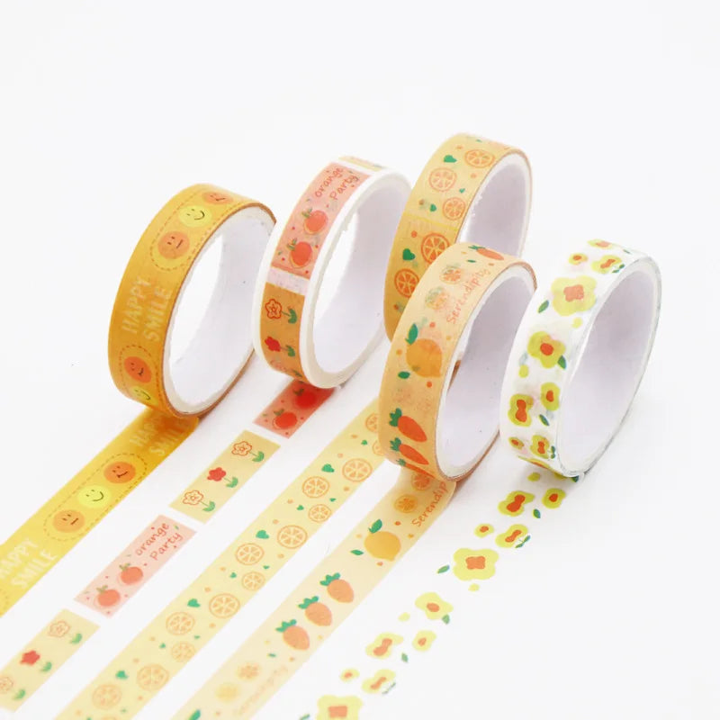 5 PCS Kawaii Washi Tapes Set Scrapbooking Stickers Supplies Japanese Cute korean stationery Journaling Aesthetic Masking tape