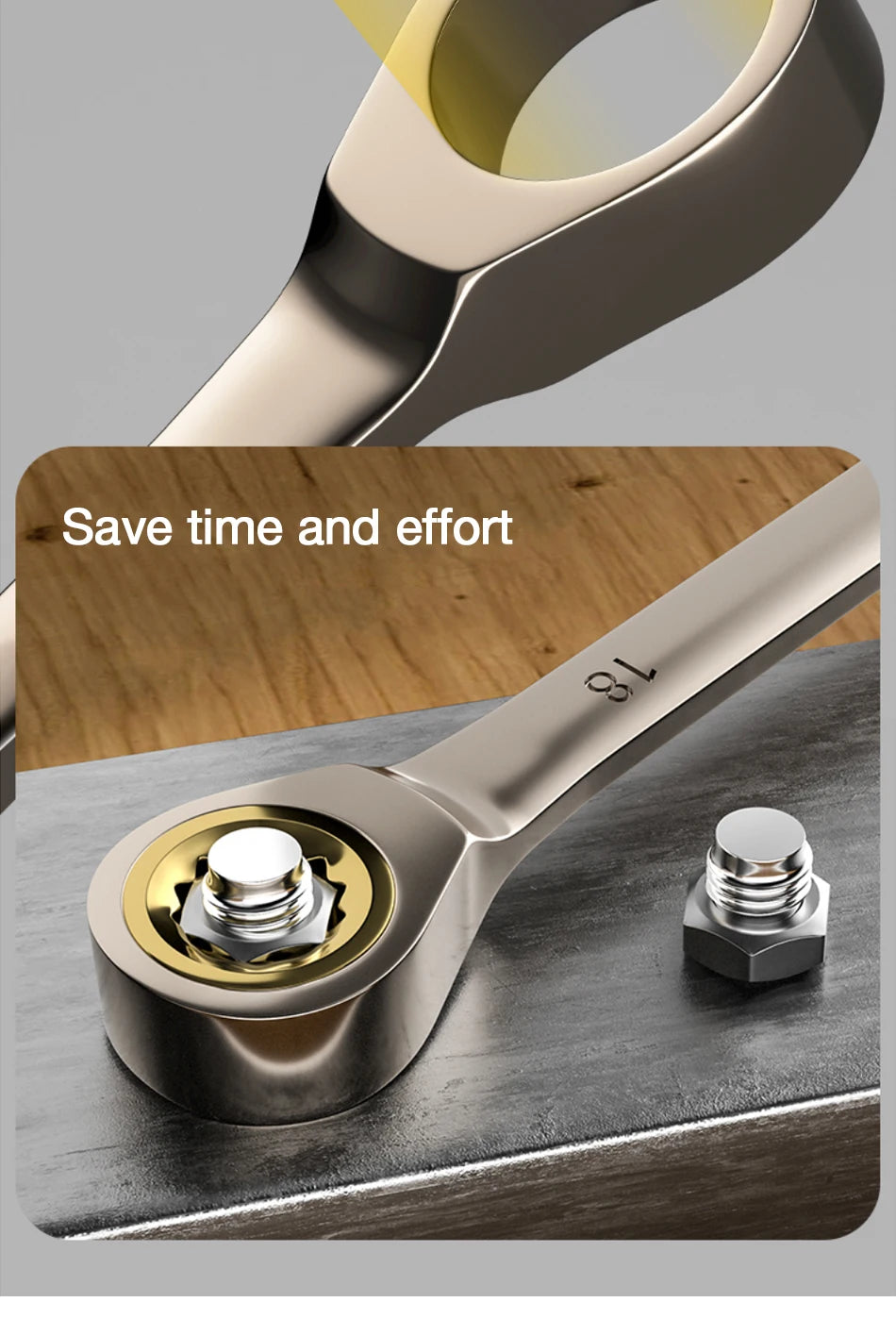 Universal Key Ratchet Wrench 72 Tooth Gear Ring Torque Socket Wrench Metric Ratchet Spanners Car Repair Mechanical Tools