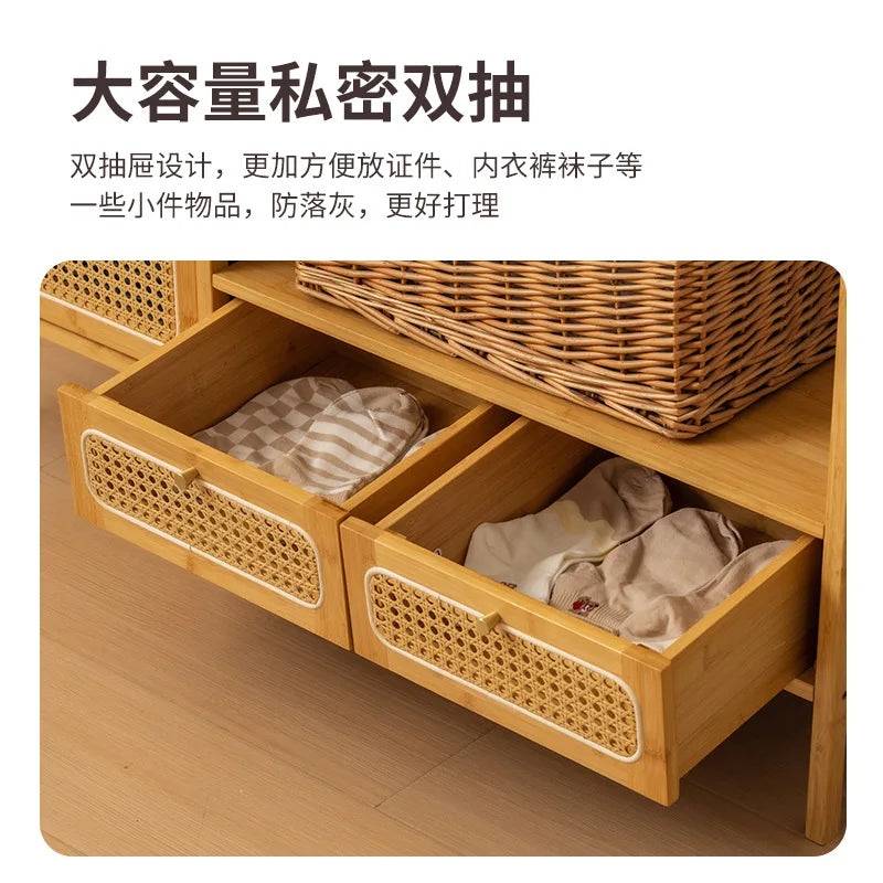 Display Wardrobe Single Sliding Door Wardrobe Closet Clothes Storage Cabinet Bedroom Room Set Wooden Locker Coat Household Items