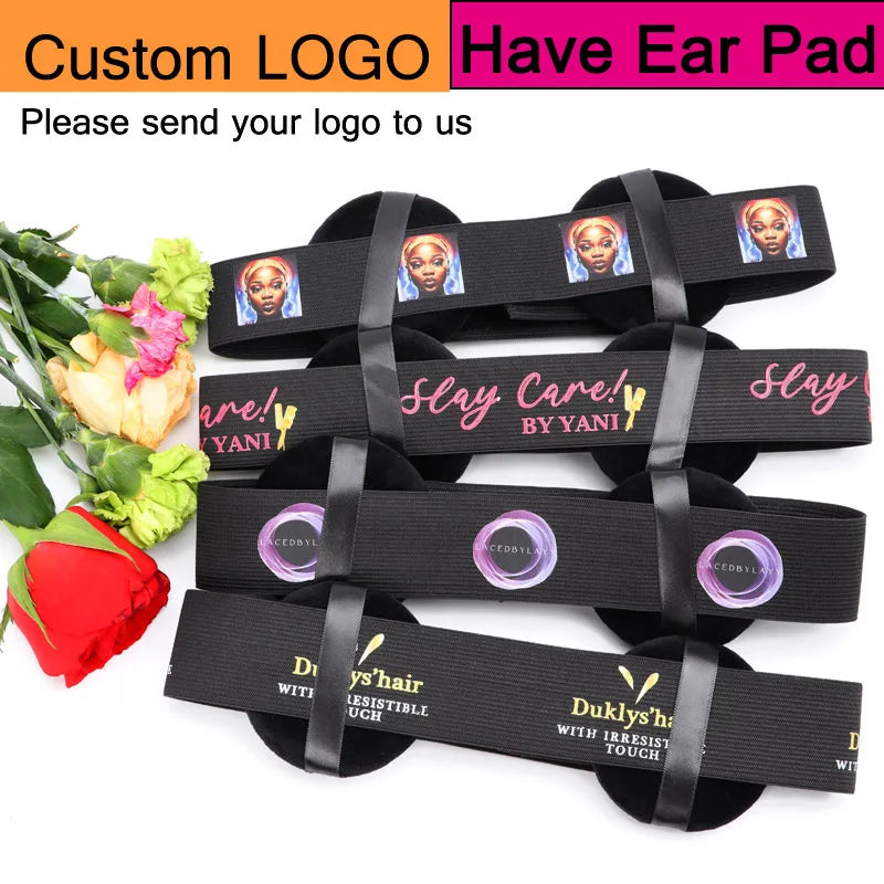 Elastic Bands For Wig With Logo Customize 1Pcs Lace Melting Band 2.5/3/3.5/4cm Wig Band For Melting Lace Lay Edges Soft Band