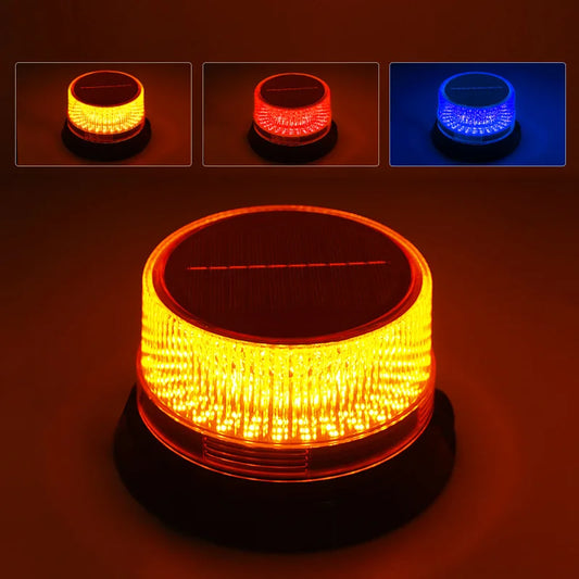 LED Solar Magnetic Flash Warning Light Night Flashing Lamp USB charge Car Truck Roof Beacon Strobe Emergency Light