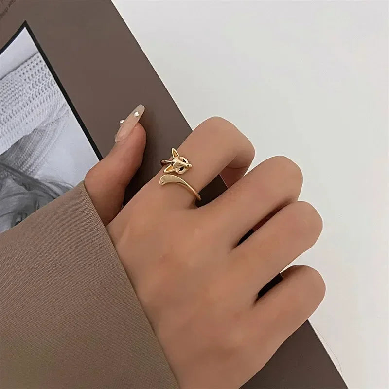 Кольцо Женское Creativity Fox Ring For Women Personality Vintage Rings Opening Adjustable Animal Jewelry Accessories Party Gifts