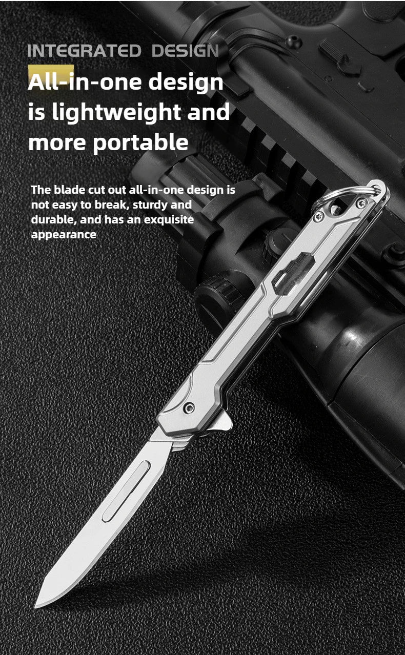 Outdoor Small Tool, All Steel Handle, Manual Knife, Unboxing and Paper Cutting Knife, Titanium Alloy Folding Knife, Cutting Tool