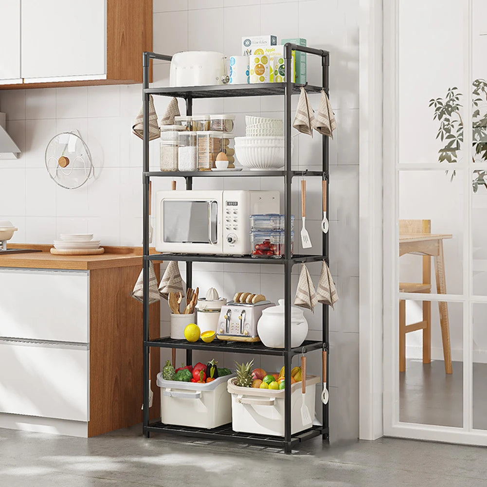 5 Tier Storage Shelf 66 Lbs Capacity Storage Shelves Adjustable Standing Shelf for Kitchen Pantry Closet Bathroom Laundry Garage