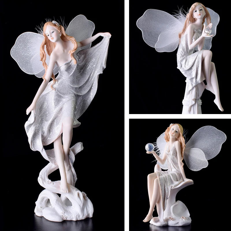 Fairy Beauty Angel Ornaments Resin Doll Cute Girl Wedding Gift Decorative Home Accessories Things For Room Decoration