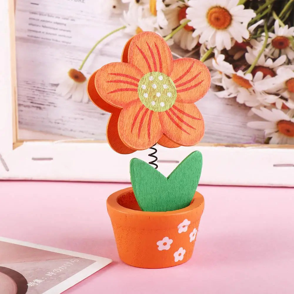 Crafts Photo Stander Office Supplies Desk Ornaments Potted Photo Folder Photo Card Holder Desk Memo Holder Flower Note Holder