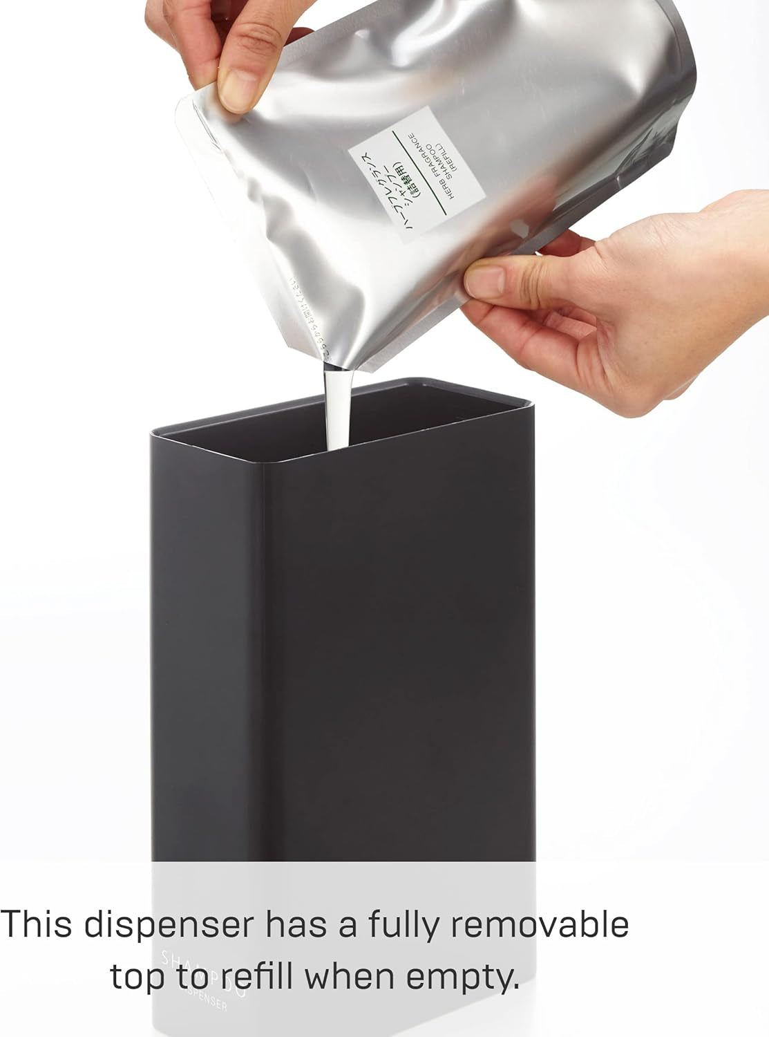 Tower Body Soap Dispenser Black Rectangular