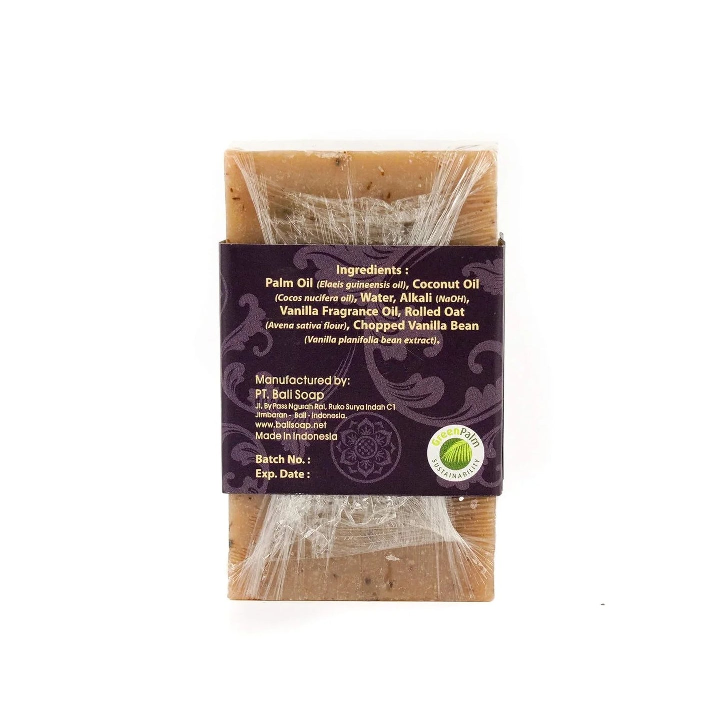 Bali Soap – Vanilla Natural Bar Soap, 3 Pack – Handmade Vegan Soap for Men & Women – Exfoliating Face & Body Cleanser