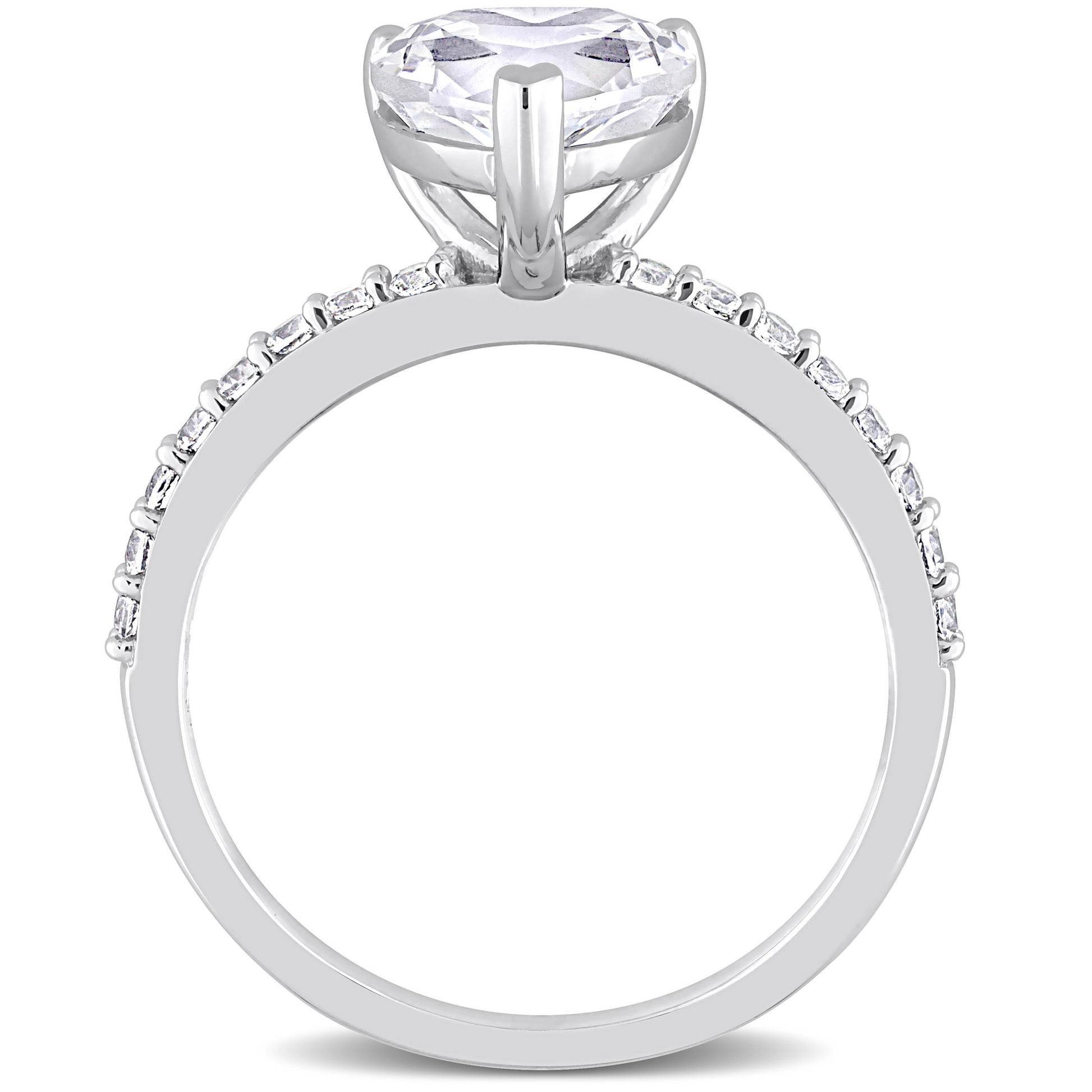 Women'S Created White Sapphire Engagement Ring in 10K White Gold