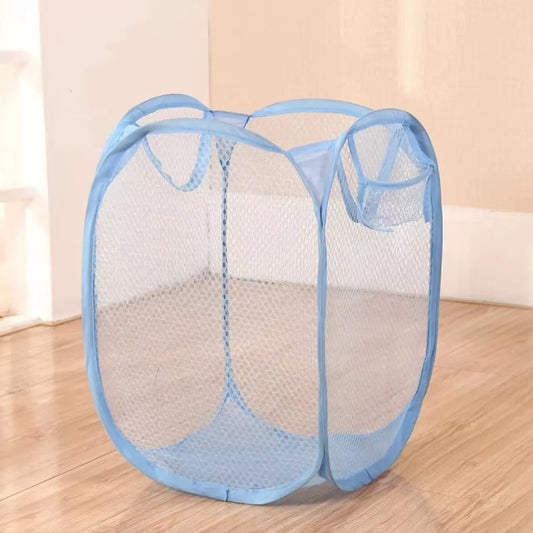 Folding Household Laundry Storage Basket Mesh Dirty Clothes Storage Baskettoy Storage Bag Household Storage Bucket