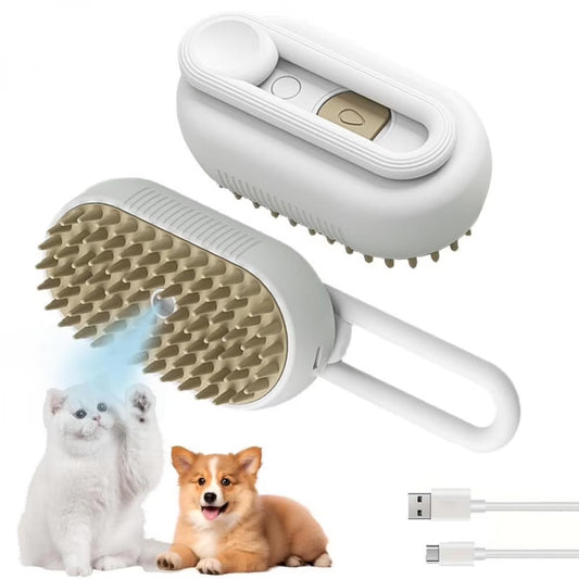 Pet Steam Brush,Cat Dog Hair Remover, Adjustable Pet Hair Remover,Pet Steamy Mist,Steam Pet Brush for Pet Hair 3-IN-1 Steamy Cat Brush Grooming Comb for Dogs Steam Brush for Cats Remove Flying Fur