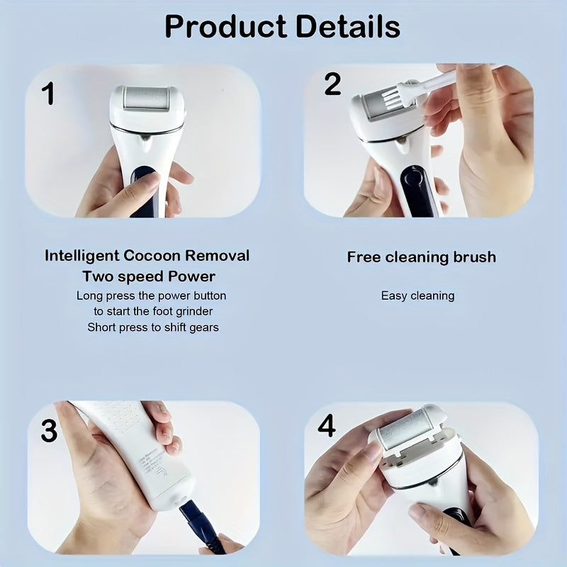 14-in-1 Deluxe Rechargeable Foot Callus Remover Kit - Callus Trimmers with 3 Rollers, 2 Speed, Foot File, Foot Scrubber, Battery Display for Effortless Dry and Hard Skin Removal at Home