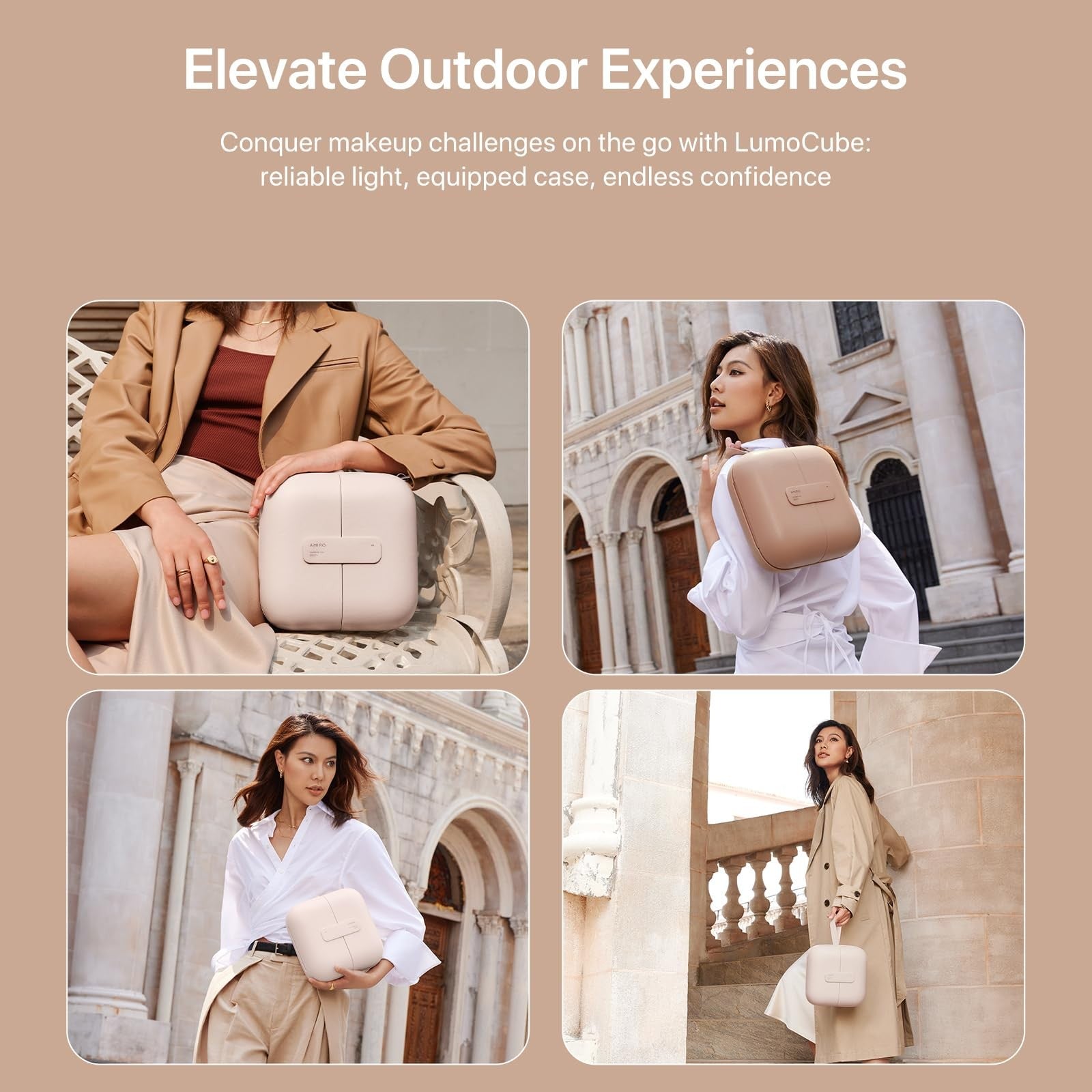 M2 Lumocube Makeup Mirror with Bag - Portable LED Makeup Mirror with Lights, ...