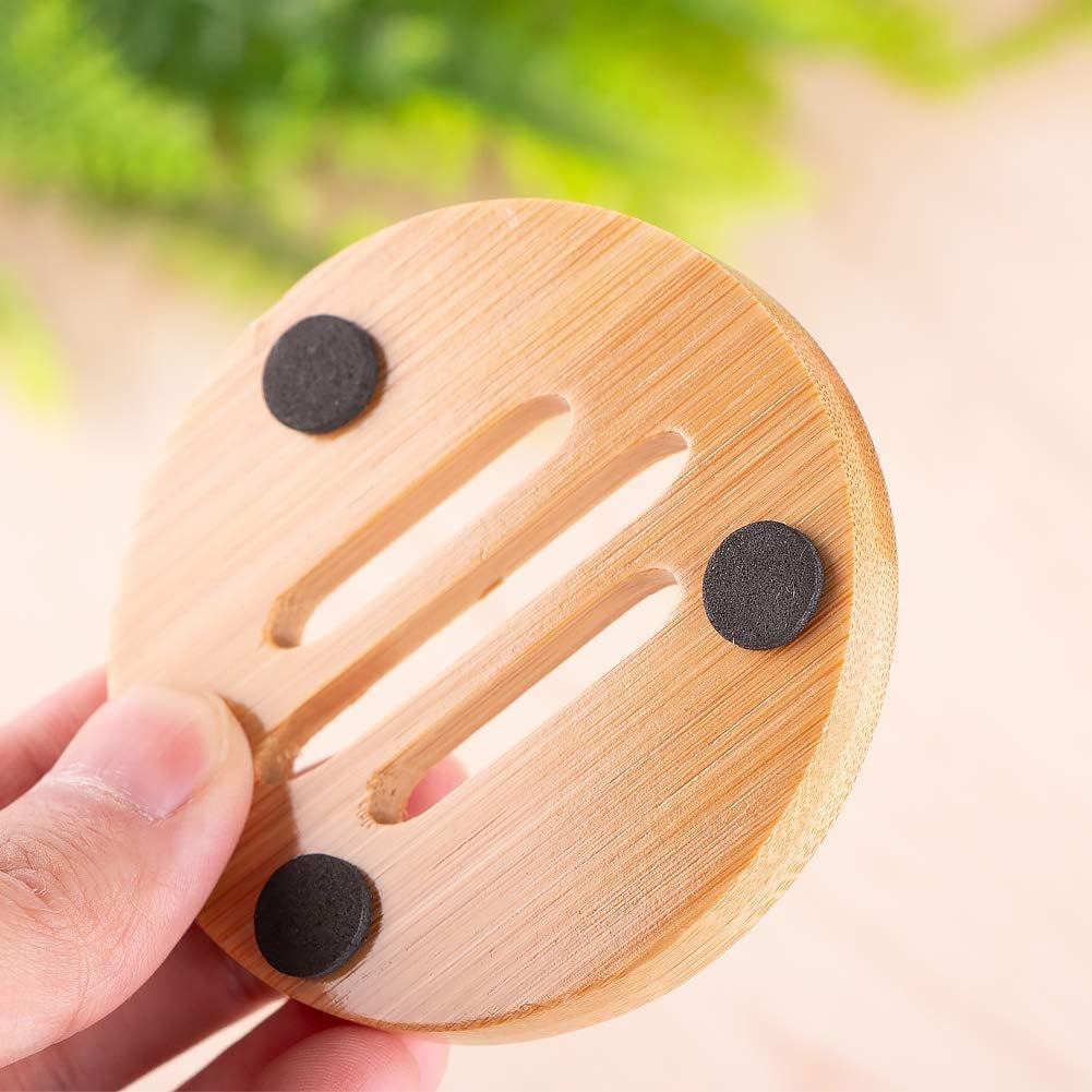 Bamboo Wood Soap Dish,Soap Dish Case Soap Tray,Natural Wooden Soap Holders for Shower,Home, Bathroom,Kitchen(3 Pieces)
