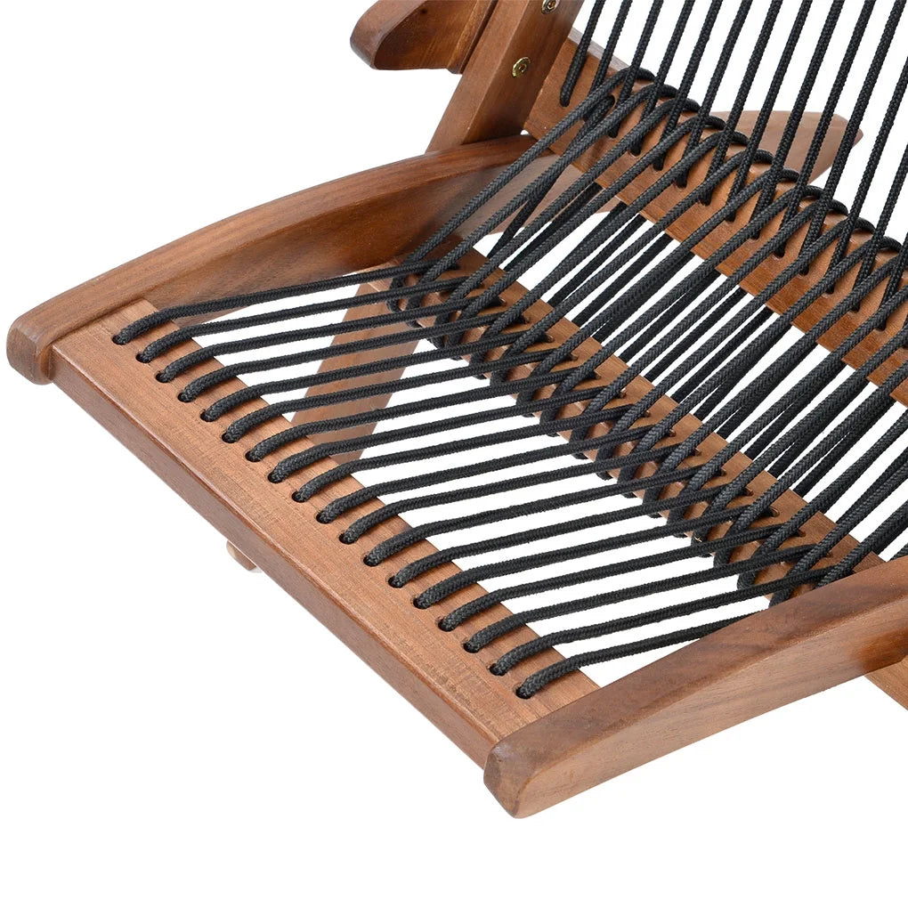Chair Foldable Leisure Chair Wooden Slanted Back Accent Chair Simple Indoor Outdoor Furniture