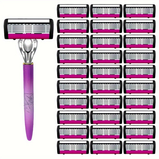 Women's 6-Layer Stainless Steel Blade Razor For Smooth, Close Shave (Compare to Venus)