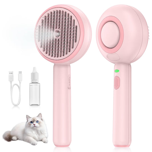 3 in 1 Cat Steam Brush, One-Click Hair Removal Brush with Steam for Cats and Dogs