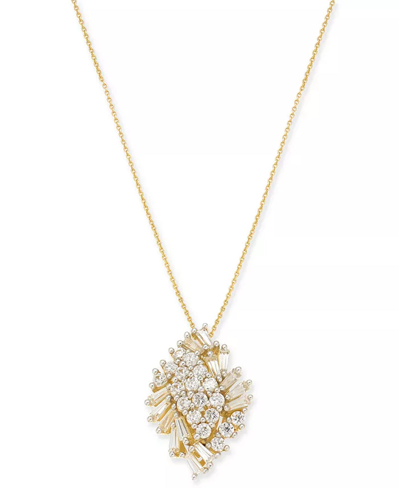 Diamond Cluster Pendant Necklace (1 Ct. T.W.) in 14K Gold, Created for Macy'S