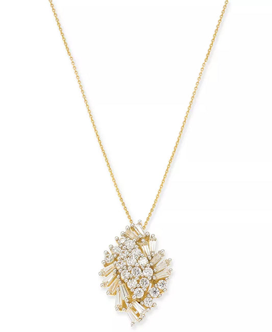 Diamond Cluster Pendant Necklace (1 Ct. T.W.) in 14K Gold, Created for Macy'S