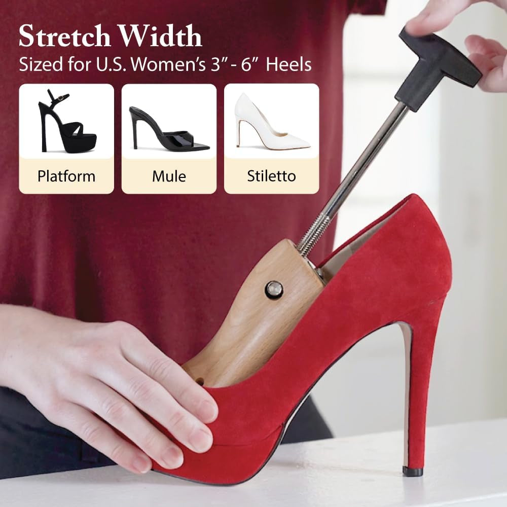 Premium Women’S High Heel Stretcher for 3” to 6” Pumps, Stretches & Widens Tight Shoes, Pumps & Stilettos One-Way Expander - Large (US 8-10.5)