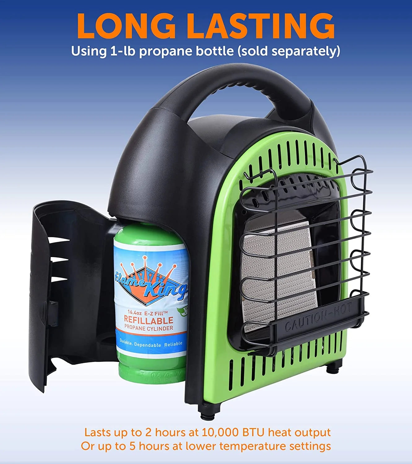 10,000 BTU Propane Space Radiant Portable Heater for Camping & Ice Fishing