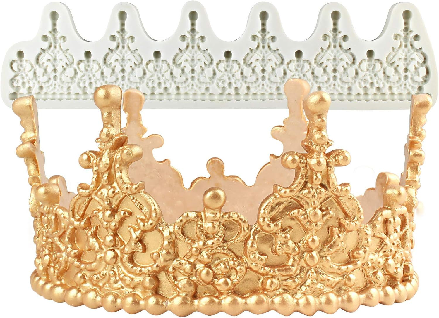 Crown Cake Topper Mold Height 2.8Inch, Filigree Tiara
