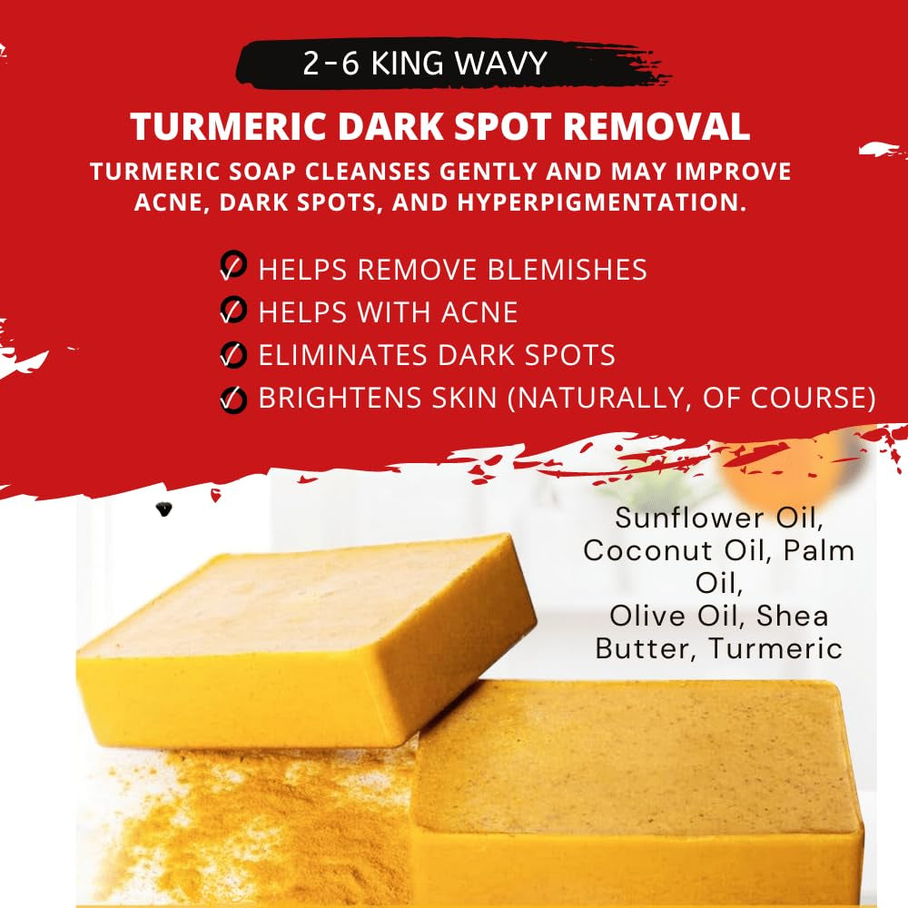 Turmeric Soap Bar with Acne-Reducing Formula - Organic Turmeric Honey Soap Bar for Face & Body - Natural Turmeric Soap for Acne, Dark Spots & Hyperpigmentation - Best Turmeric Soap Ever