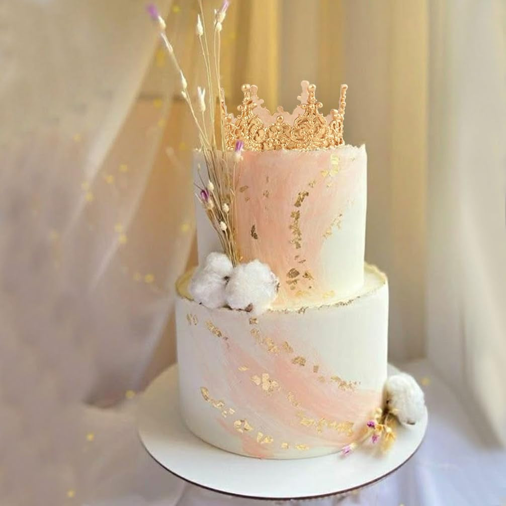 Crown Cake Topper Mold Height 2.8Inch, Filigree Tiara